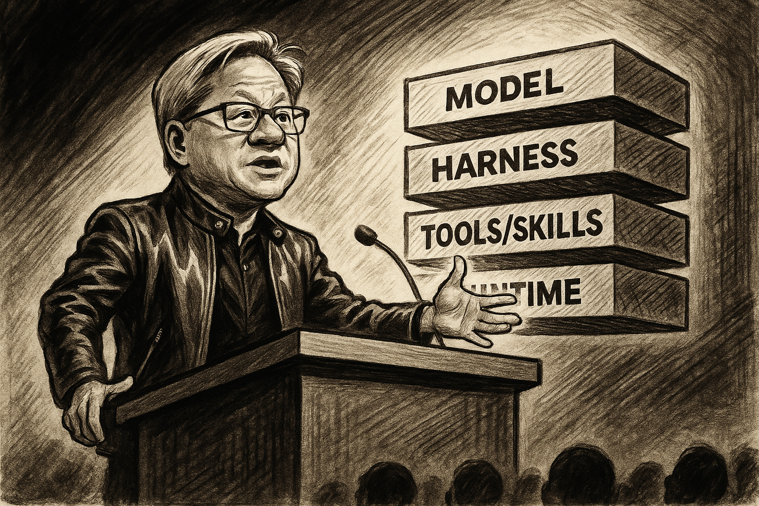 The Workshop and the Worker: Jensen Huang's Four-Layer Map of the AI Agent